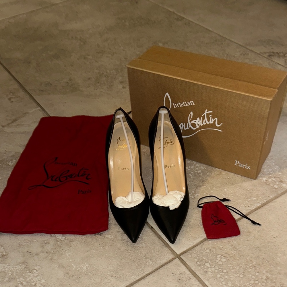 Christian Louboutin Black Pointed-Toe Stiletto Pumps